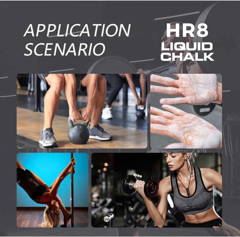 HR8 Liquid Chalk 50ml with Carabiner, Chalkless Mess-Free Grip for Gym, Weightlifting & Rock Climbing Chalk, Liquid Chalk Gym (Up to 30 Uses) - Image 4